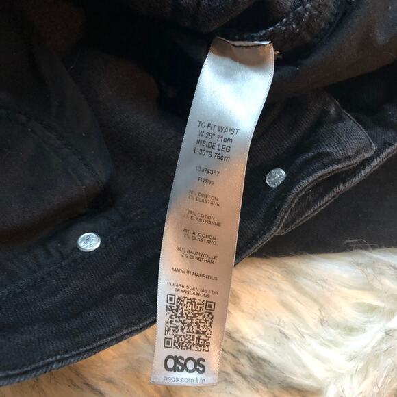 ASOS Mid Rise Solid Black Skinny Jeans 28 Waist - Picture 11 of 14